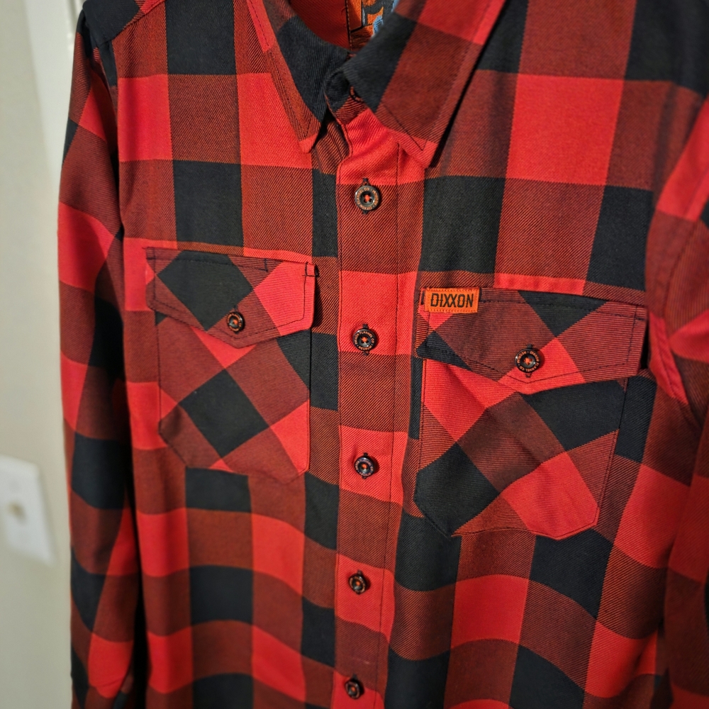 DIXXON Red and Black Buffalo Plaid Work Shirt